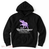 ILl Remember For You AlzheimerS Awareness Elephant Flower Hoodie thumb 0