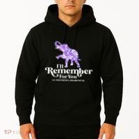 ILl Remember For You AlzheimerS Awareness Elephant Flower Hoodie thumb 2