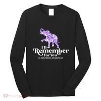 ILl Remember For You AlzheimerS Awareness Elephant Flower Long Sleeve Shirt thumb 0