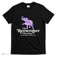 ILl Remember For You AlzheimerS Awareness Elephant Flower T-Shirt thumb 0