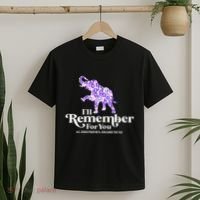 ILl Remember For You AlzheimerS Awareness Elephant Flower T-Shirt thumb 2