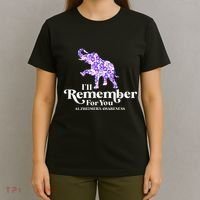 ILl Remember For You AlzheimerS Awareness Elephant Flower T-Shirt thumb 4