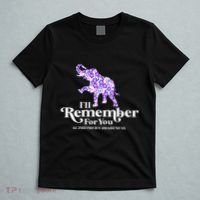 ILl Remember For You AlzheimerS Awareness Elephant Flower T-Shirt thumb 5
