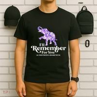 ILl Remember For You AlzheimerS Awareness Elephant Flower T-Shirt thumb 6