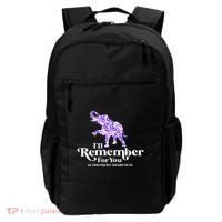 ILl Remember For You AlzheimerS Awareness Elephant Flower Backpack thumb 0