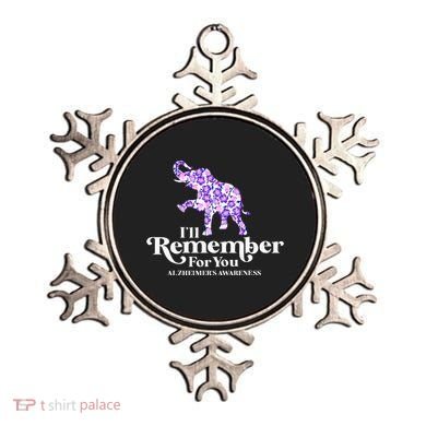 ILl Remember For You AlzheimerS Awareness Elephant Flower Ornament