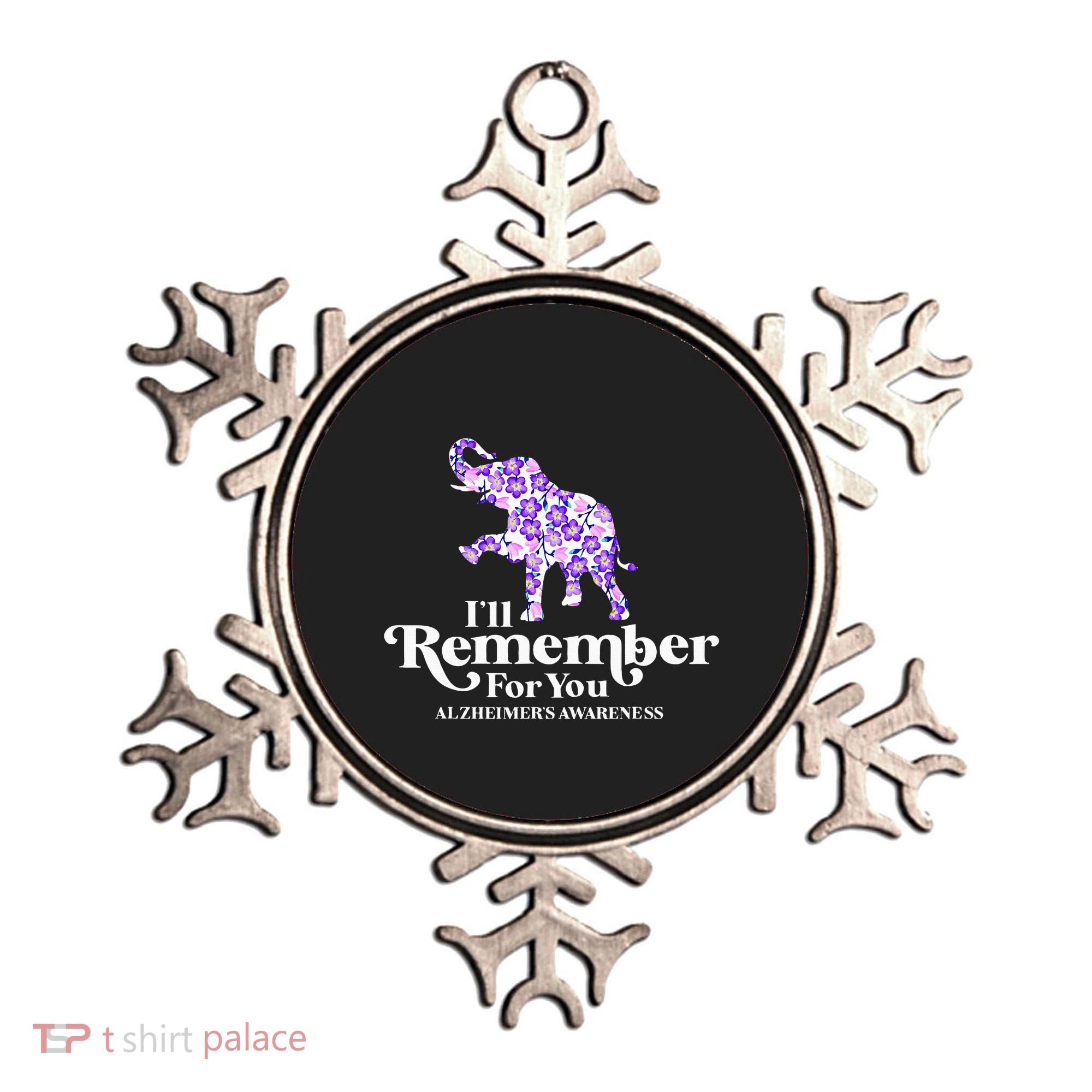 ILl Remember For You AlzheimerS Awareness Elephant Flower Ornament