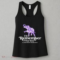 ILl Remember For You AlzheimerS Awareness Elephant Flower Women's Tank Top thumb 3