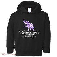 ILl Remember For You AlzheimerS Awareness Elephant Flower Toddler Hoodie thumb 0