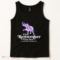 ILl Remember For You AlzheimerS Awareness Elephant Flower Tank Top thumb 2