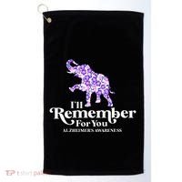 ILl Remember For You AlzheimerS Awareness Elephant Flower Golf Towel thumb 0