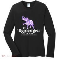 ILl Remember For You AlzheimerS Awareness Elephant Flower Women's Long Sleeve Shirt thumb 0
