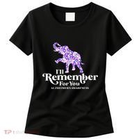 ILl Remember For You AlzheimerS Awareness Elephant Flower Women's T-Shirt thumb 0