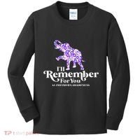 ILl Remember For You AlzheimerS Awareness Elephant Flower Kids Long Sleeve Shirt thumb 0