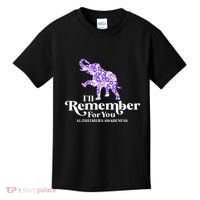 ILl Remember For You AlzheimerS Awareness Elephant Flower Kids T-Shirt thumb 0