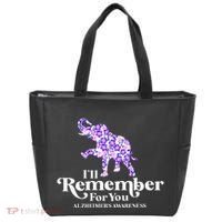 ILl Remember For You AlzheimerS Awareness Elephant Flower Tote Bag thumb 0