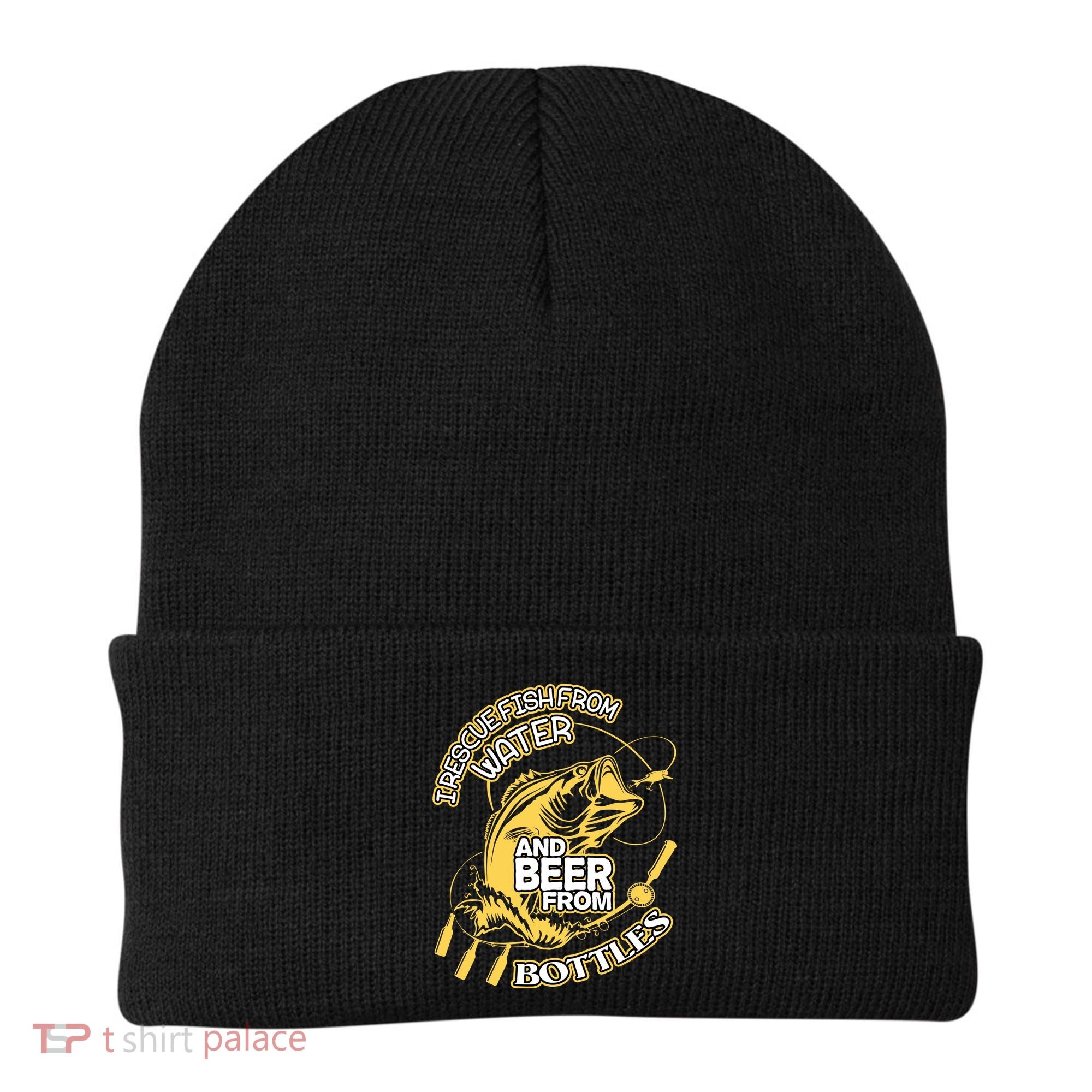 I Rescue Fish From Water And Beer From Bottles Funny Gift Beanie