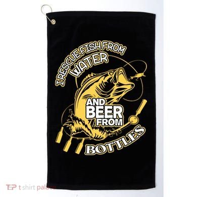 I Rescue Fish From Water And Beer From Bottles Funny Gift Golf Towel