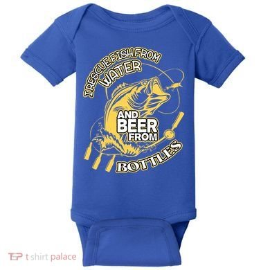 I Rescue Fish From Water And Beer From Bottles Funny Gift Baby Bodysuit