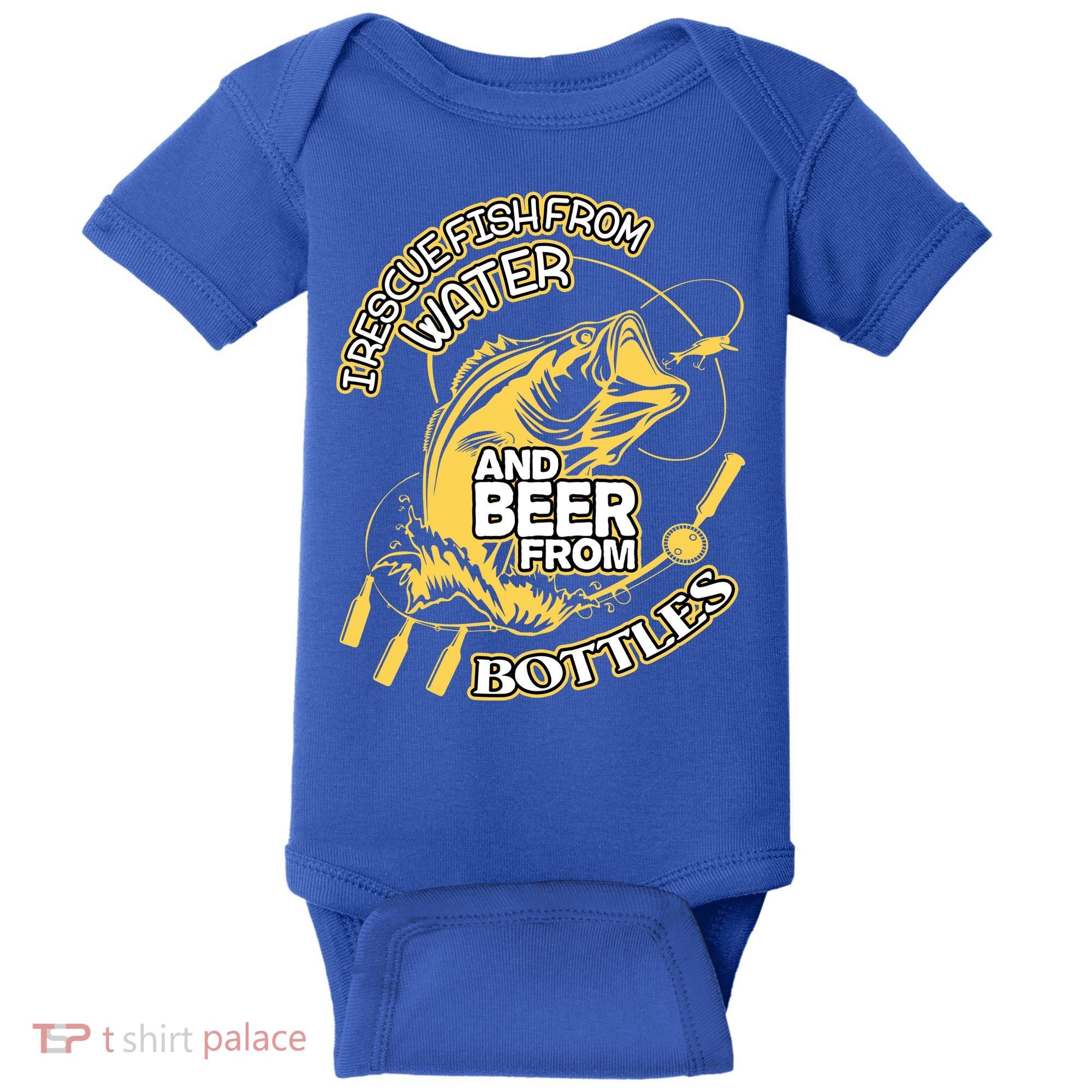 I Rescue Fish From Water And Beer From Bottles Funny Gift Baby Bodysuit