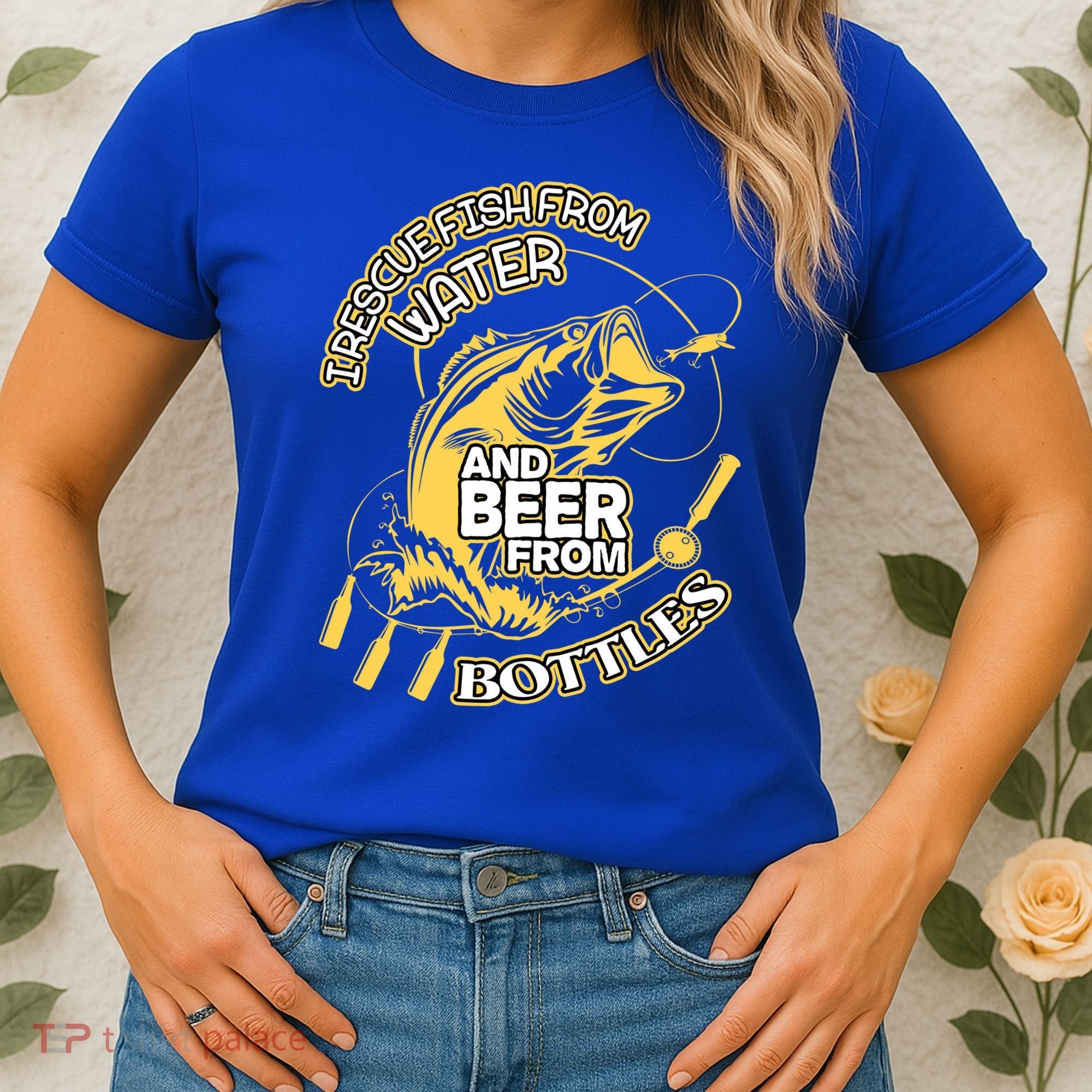 I Rescue Fish From Water And Beer From Bottles Funny Gift Women's T-Shirt
