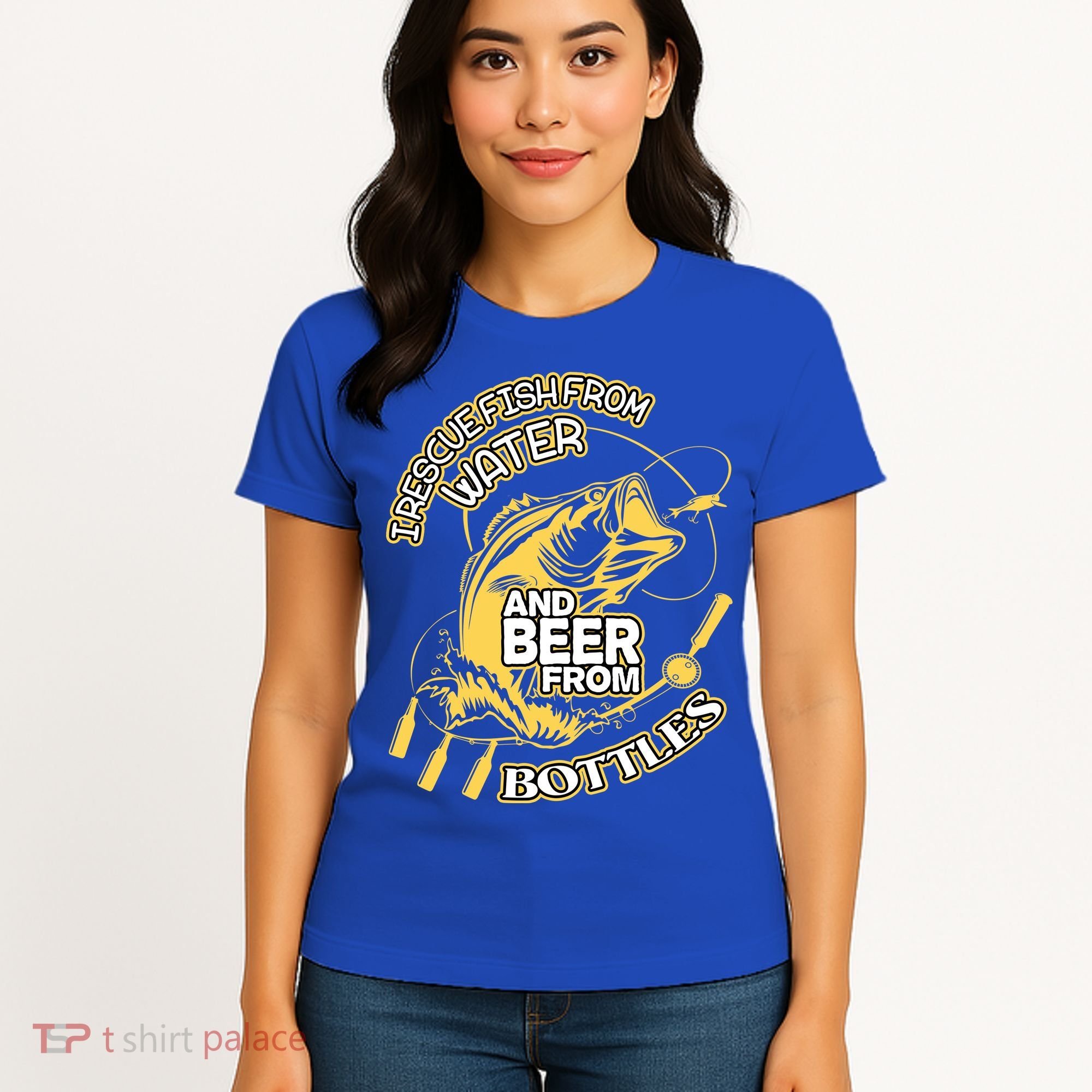 I Rescue Fish From Water And Beer From Bottles Funny Gift Women's T-Shirt
