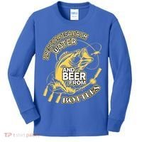 I Rescue Fish From Water And Beer From Bottles Funny Gift Kids Long Sleeve Shirt thumb 0