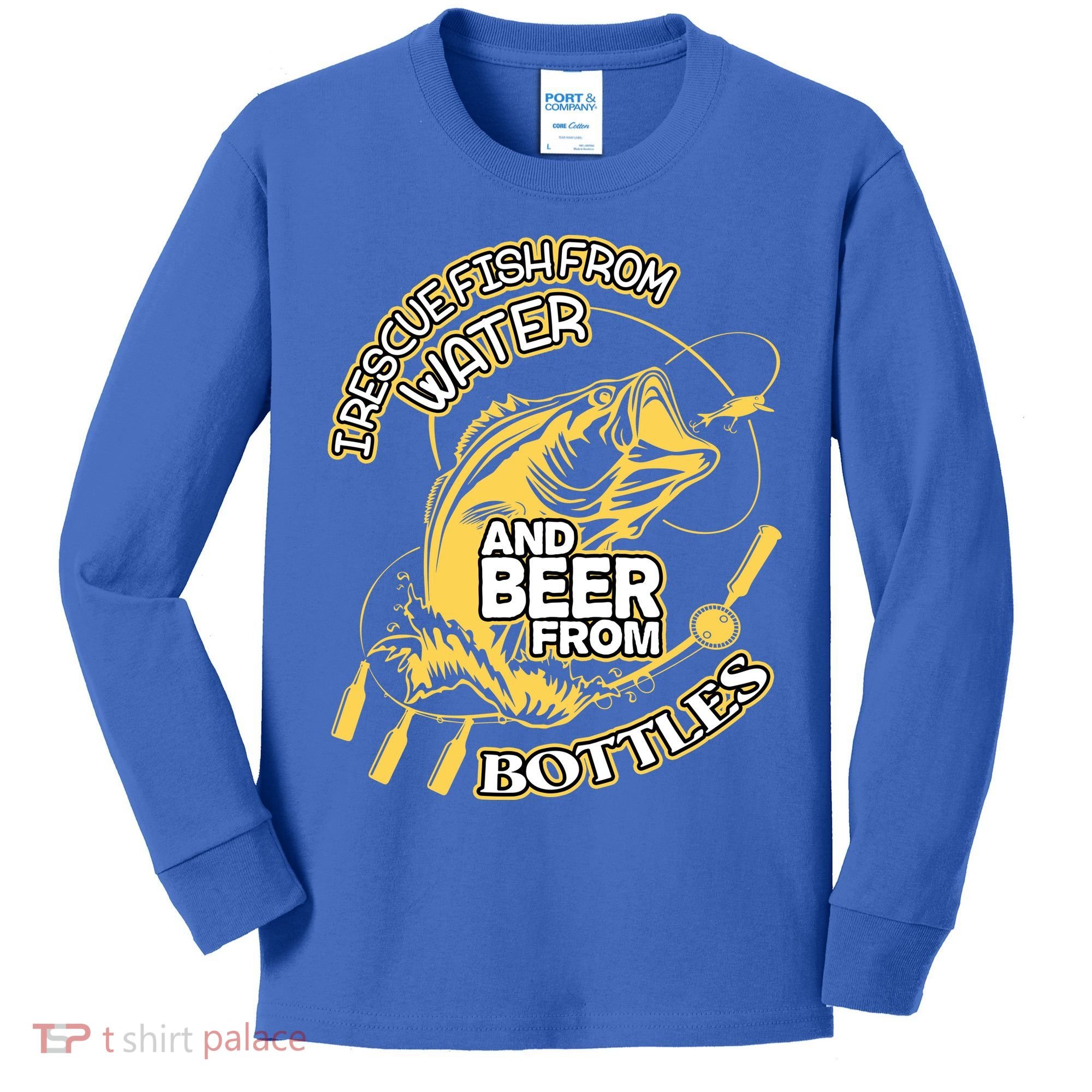 I Rescue Fish From Water And Beer From Bottles Funny Gift Kids Long Sleeve Shirt