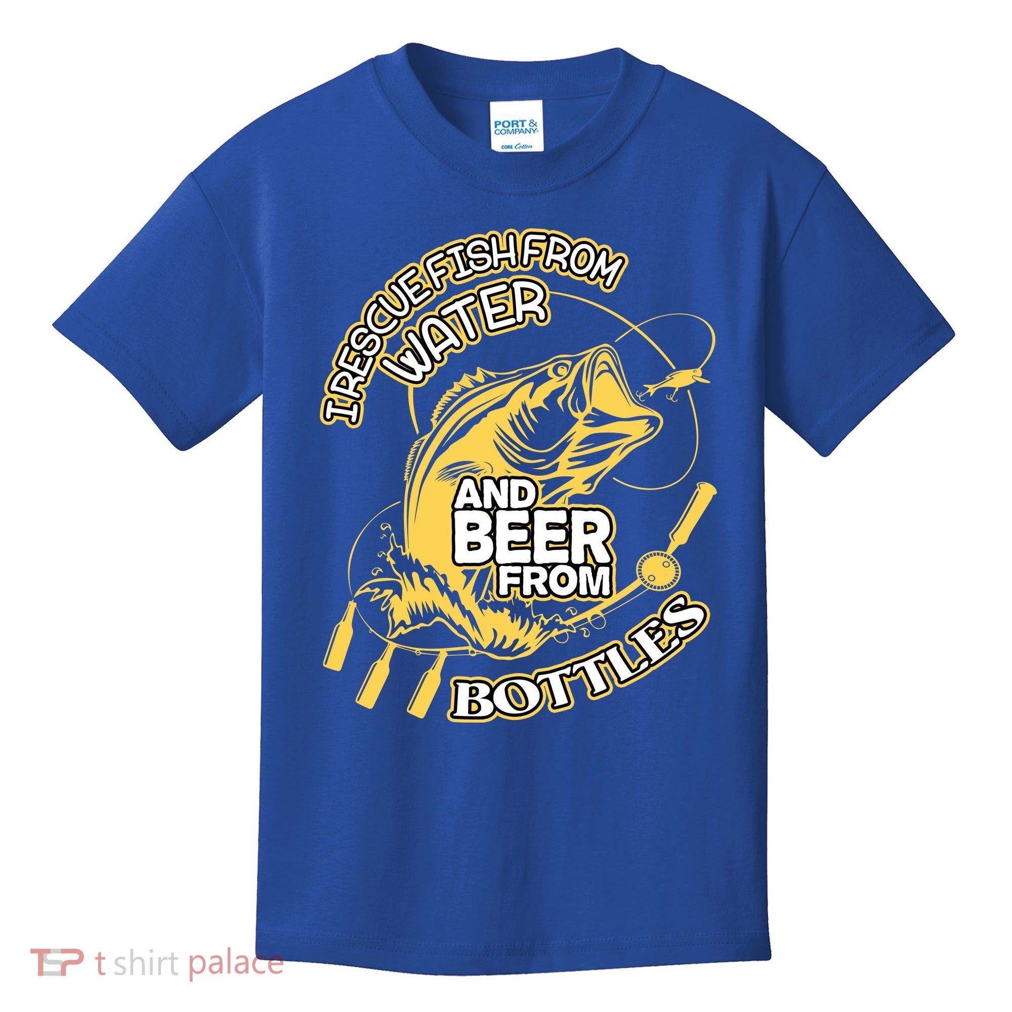 I Rescue Fish From Water And Beer From Bottles Funny Gift Kids T-Shirt