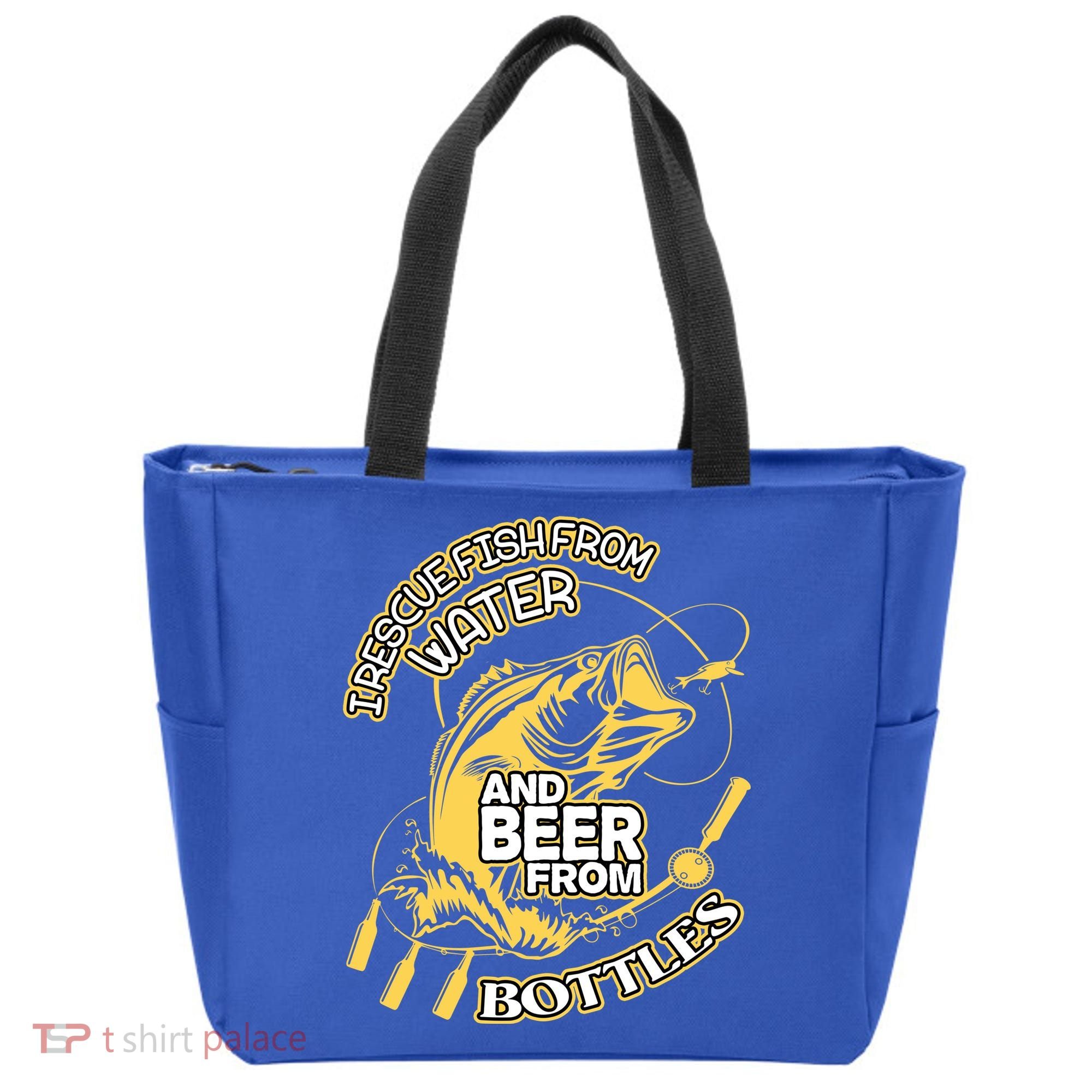 I Rescue Fish From Water And Beer From Bottles Funny Gift Tote Bag