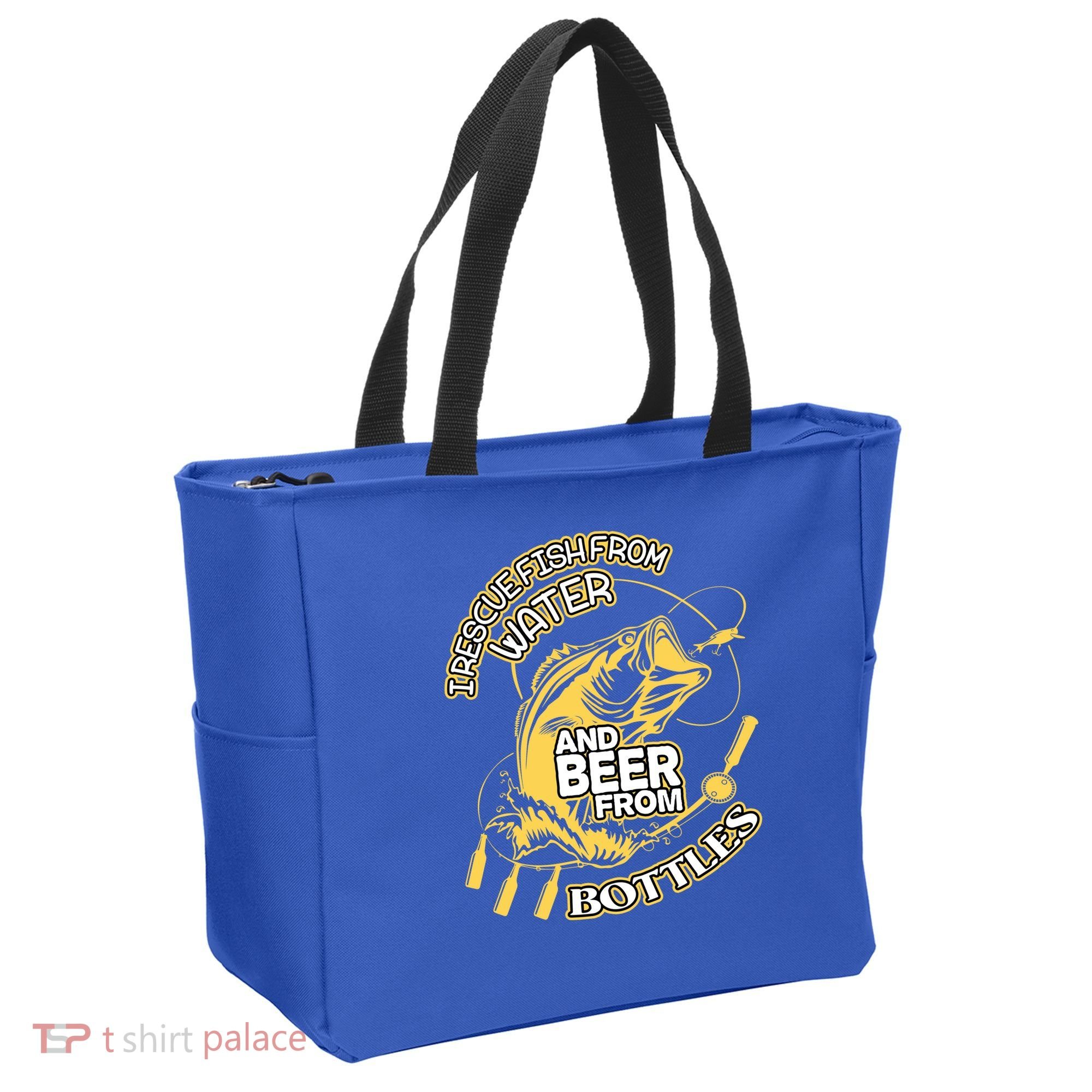 I Rescue Fish From Water And Beer From Bottles Funny Gift Tote Bag