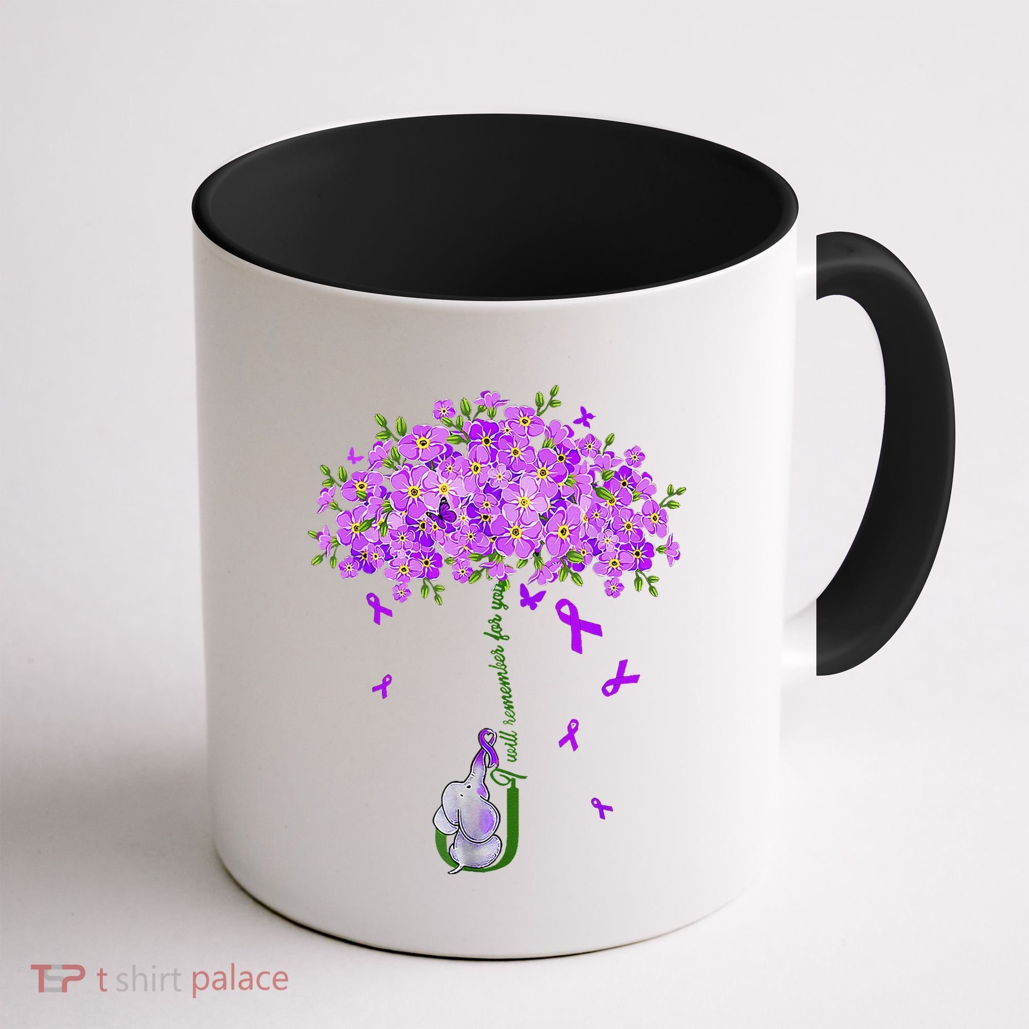 ILl Remember For You Purple Elephant AlzheimerS Awareness Coffee Mug
