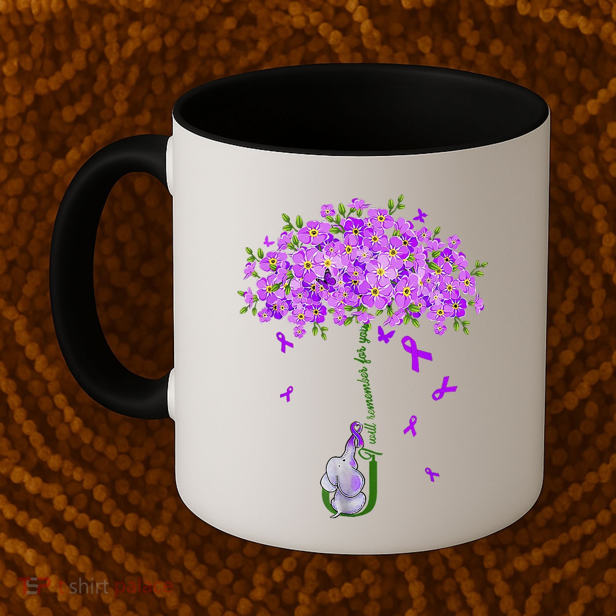 ILl Remember For You Purple Elephant AlzheimerS Awareness Coffee Mug