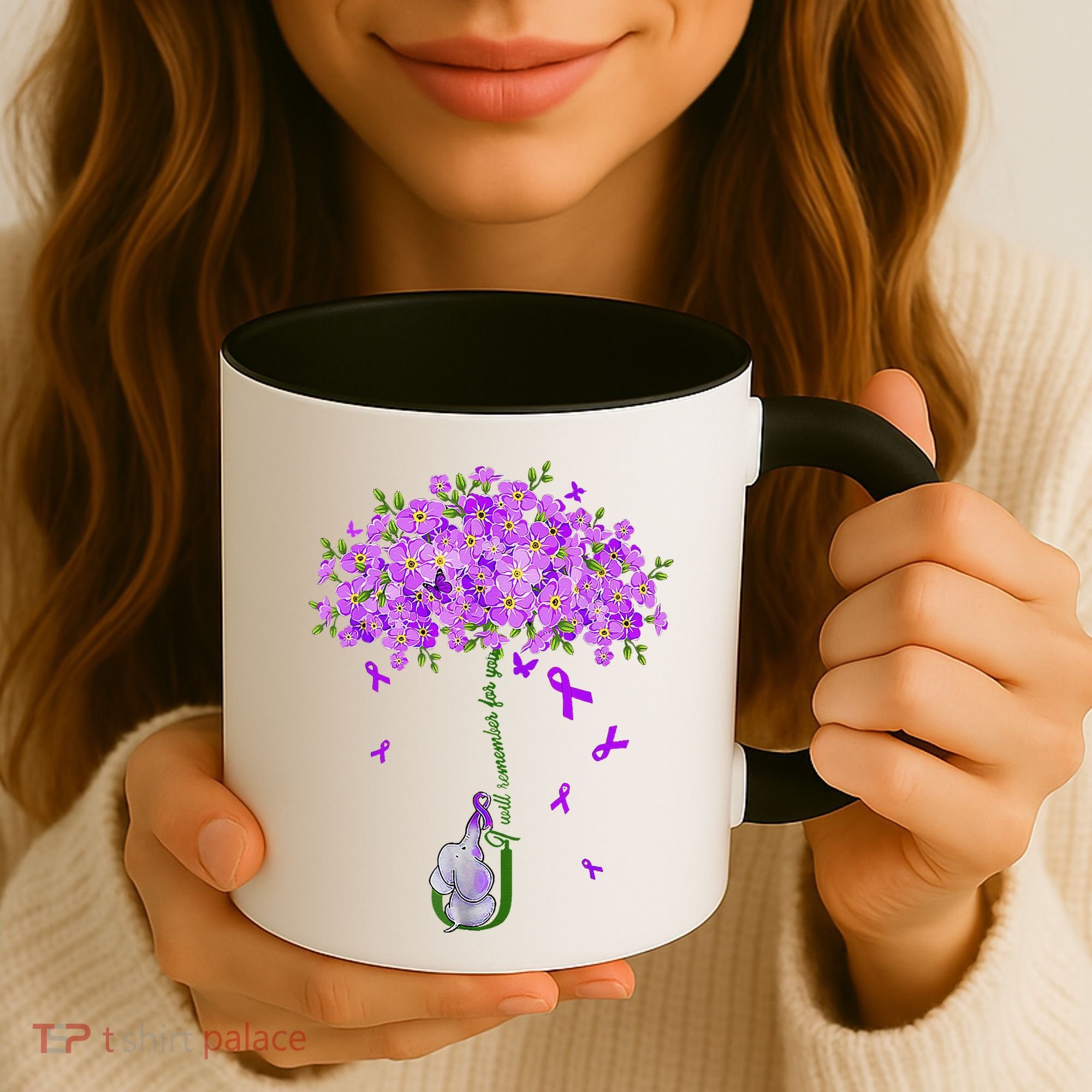 ILl Remember For You Purple Elephant AlzheimerS Awareness Coffee Mug