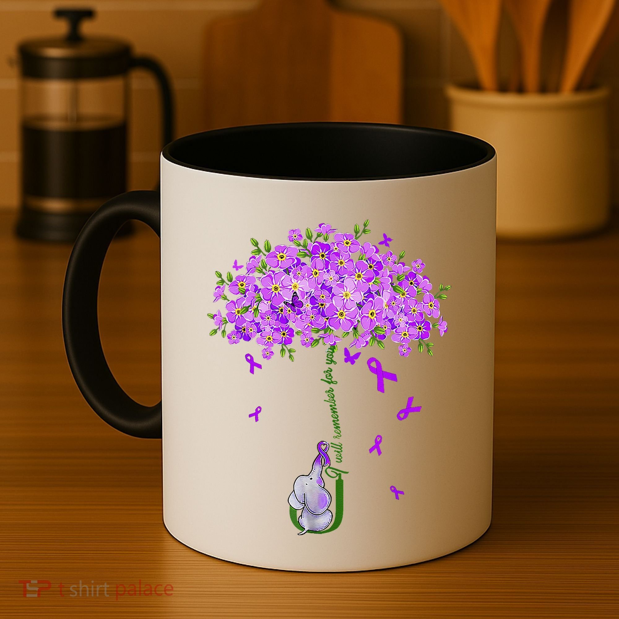 ILl Remember For You Purple Elephant AlzheimerS Awareness Coffee Mug