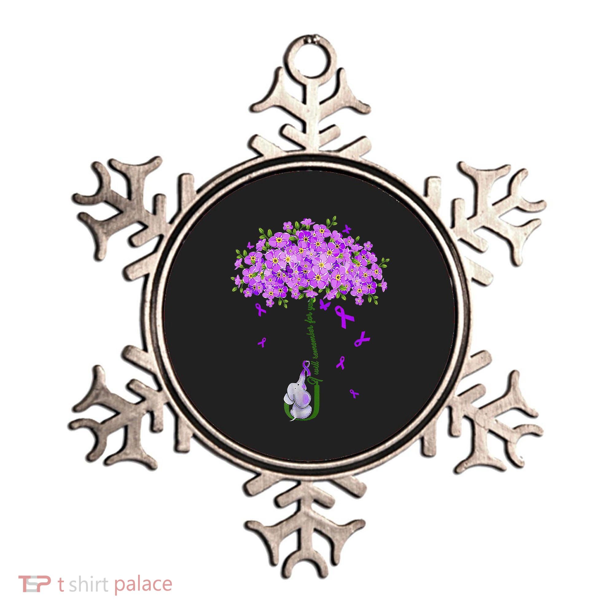 ILl Remember For You Purple Elephant AlzheimerS Awareness Ornament
