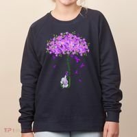 ILl Remember For You Purple Elephant AlzheimerS Awareness Women's Sweatshirt thumb 0