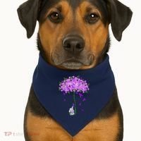 ILl Remember For You Purple Elephant AlzheimerS Awareness USA-Made Doggie Bandana thumb 1