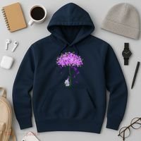 ILl Remember For You Purple Elephant AlzheimerS Awareness Hoodie thumb 3