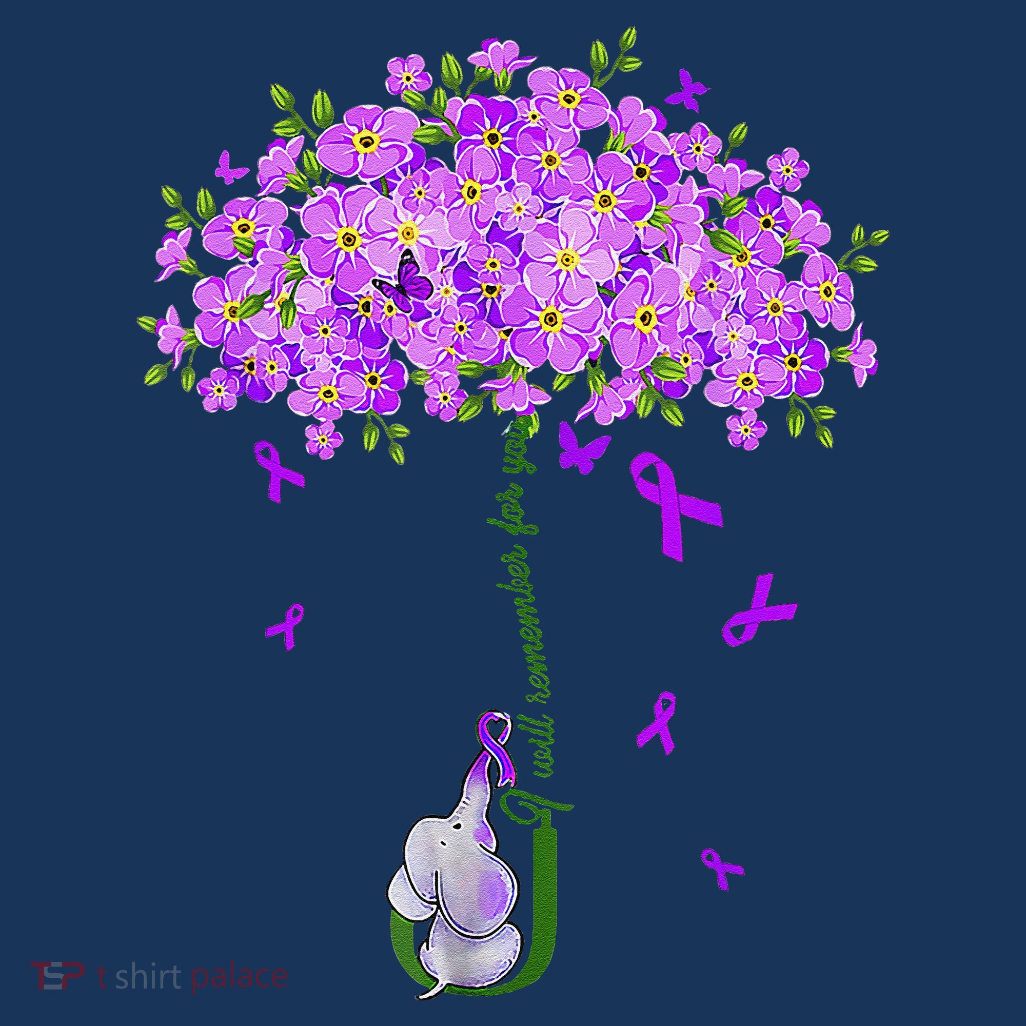 ILl Remember For You Purple Elephant AlzheimerS Awareness Sweatshirt