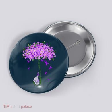 ILl Remember For You Purple Elephant AlzheimerS Awareness Button