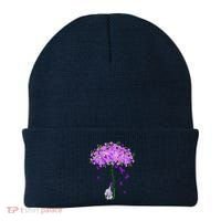 ILl Remember For You Purple Elephant AlzheimerS Awareness Beanie thumb 0