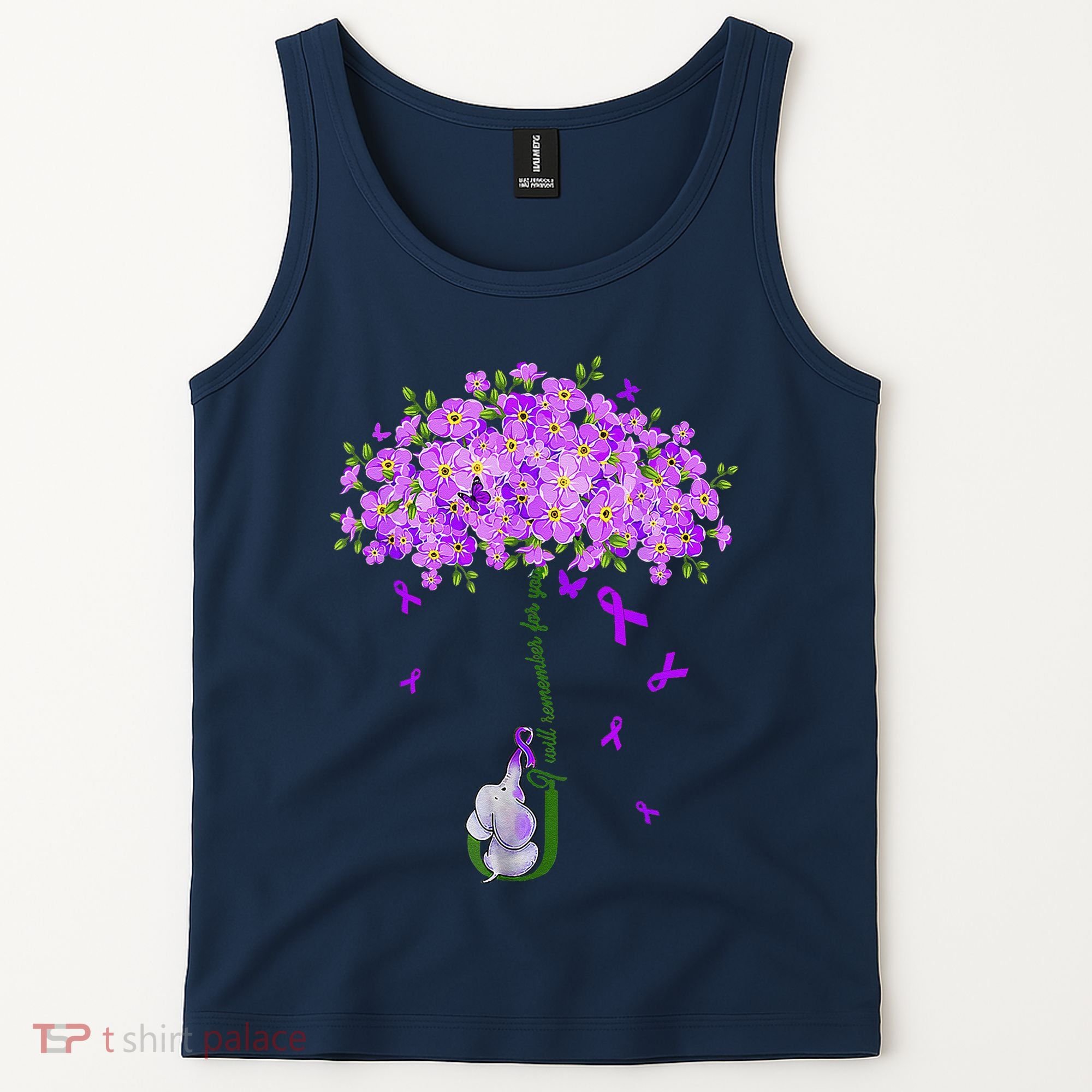 ILl Remember For You Purple Elephant AlzheimerS Awareness Tank Top