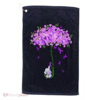 ILl Remember For You Purple Elephant AlzheimerS Awareness Golf Towel thumb 0