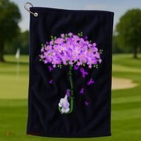 ILl Remember For You Purple Elephant AlzheimerS Awareness Golf Towel thumb 1