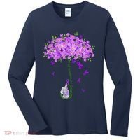 ILl Remember For You Purple Elephant AlzheimerS Awareness Women's Long Sleeve Shirt thumb 0