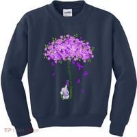 ILl Remember For You Purple Elephant AlzheimerS Awareness Kids Sweatshirt thumb 0