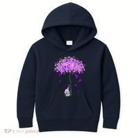 ILl Remember For You Purple Elephant AlzheimerS Awareness Kids Hoodie thumb 0