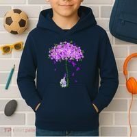 ILl Remember For You Purple Elephant AlzheimerS Awareness Kids Hoodie thumb 2