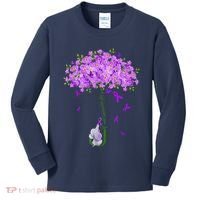 ILl Remember For You Purple Elephant AlzheimerS Awareness Kids Long Sleeve Shirt thumb 0